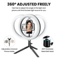 thumbnail image 4 of DAYBETTER 10" Selfie Ring Light with Tripod Stand & Cell Phone Holder, Dimmable LED Ringlight for Makeup/Videos/Vlog/Tiktok, Usb Port, 4 of 6