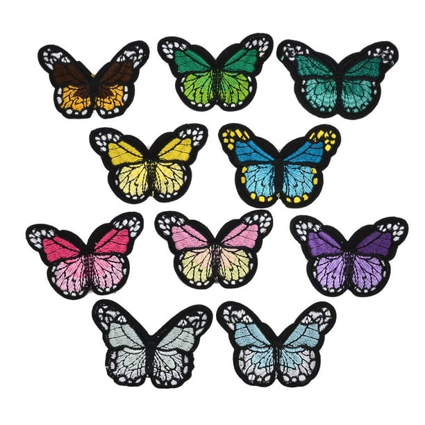 Accueil Forme de Papillon Polyester Bricolage Couture Vêtements Dentelle Applique Multicolore 10pcs