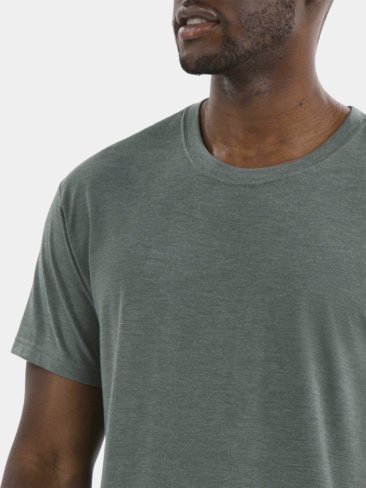 Athletic Works Men's Solid Tri Blend Tee with Short Sleeves, Sizes XS-4XLT