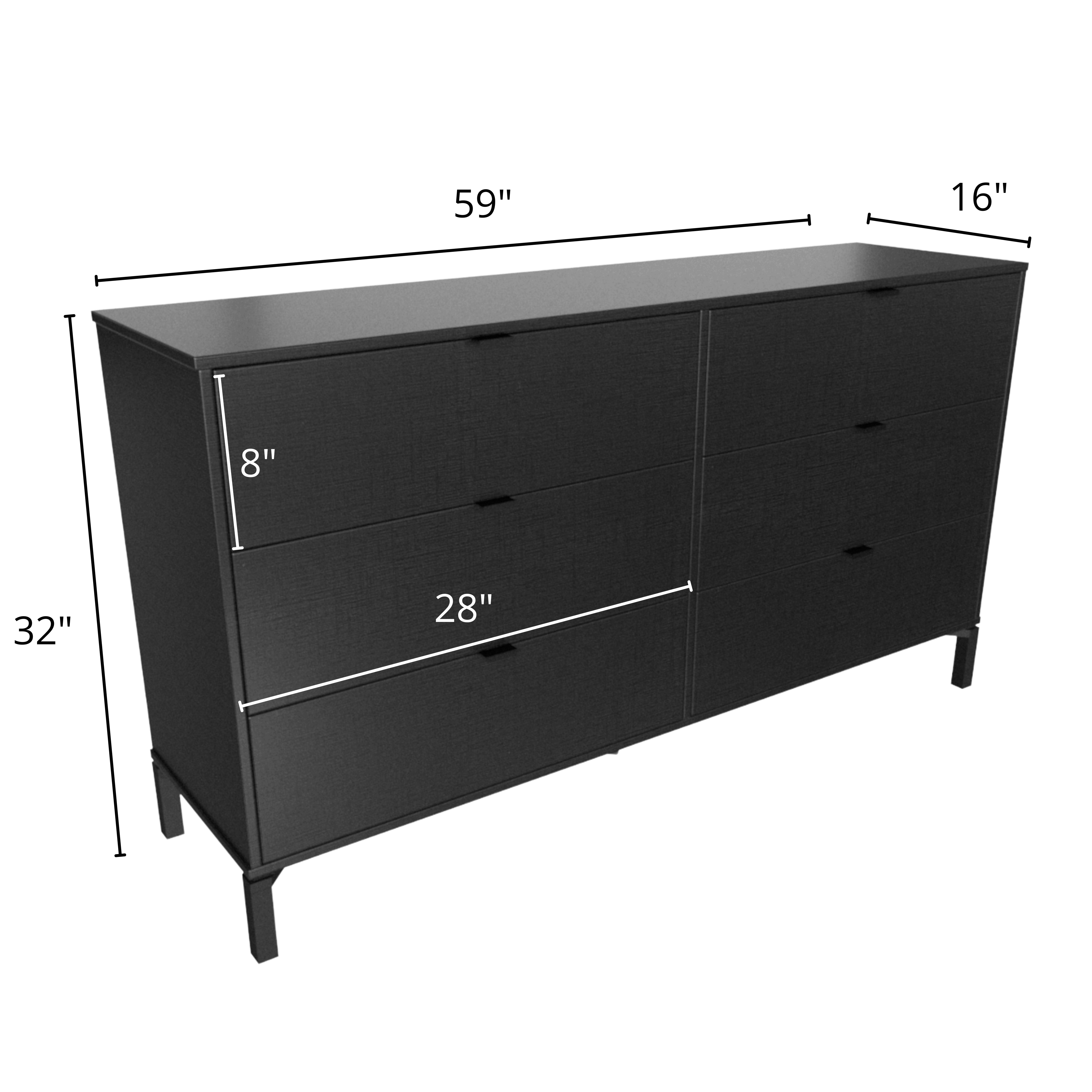 Falkk Furniture – Minimalist 4-Drawer 1-Door Dresser – Solid & Sustainable Reforestation Wood Organizer – Black, White, or Natural Wood – Versatile