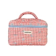 thumbnail image 1 of UOYOTT Plaid Large Capacity Sweet Student Quilted Storage Toiletri Soft ;, 1 of 1