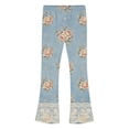thumbnail image 3 of VIPOIN Girls' Boho Flare Pants Floral Print Vintage Y2K Style Bell Bottom Stretchy Trousers, 3 of 7