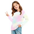 thumbnail image 4 of Abcomgle Girls Long Sleeve Tops 10-12 Casual Tie Dye Crewneck Tshirts for Girls Winter Basic Top for Girls Trendy Girls Sweatshirts with Pocket, 4 of 5