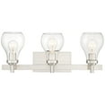 thumbnail image 4 of Possini Euro Design Modern Wall Light Brushed Nickel Hardwired 21" Wide 3-Light Fixture Clear Glass Globe Bathroom Vanity Mirror, 4 of 9