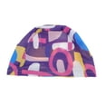 thumbnail image 1 of Gorro de natación geométrico irregular de nailon 1 Pc púrpura azul, 1 of 5