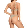 thumbnail image 2 of Mujeres Triángulo Top Bikini Set Brasileño Inferior Traje de Baño Albaricoque-E M Albaricoque-E M Xishao ropa, 2 of 2