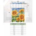 thumbnail image 6 of No Hook Shower Curtain with Snap in Liner, Yellow Watercolor Sunflower Retro Hotel Shower Curtains for Bathroom, Washable Shower Curtain Liner Set with Mesh Top Window, 36"x72", 6 of 6