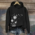 thumbnail image 2 of WZXFASHION Sweat à Capuche Décontracté Ample Imprimé Pissenlit Automne Hiver pour Femmes Soldes, 2 of 4