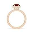thumbnail image 2 of ANGARA Lab Grown 2 Ct Oval Ruby Classic Halo Engagement Ring for Women in 14K Rose Gold (Size-9x7mm) | July Birthstone, Birthday, Anniversary, Jewelry Gift for Women | Lab-Grown Ruby Ring, 2 of 8