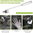 thumbnail image 3 of Herramienta de extracción de malezas con asa, herramienta manual de deshierbe para jardín, extractor de deshierbe portátil, deshierbe de jardinería, tirón de deshierbe para patio (4 dientes de mango, 3 of 3