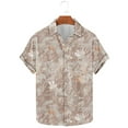 thumbnail image 1 of Styesk T-Shirts pour Hommes Mode Décontractée Imprimé Feuille Manches Courtes Chemise à Col, 1 of 5