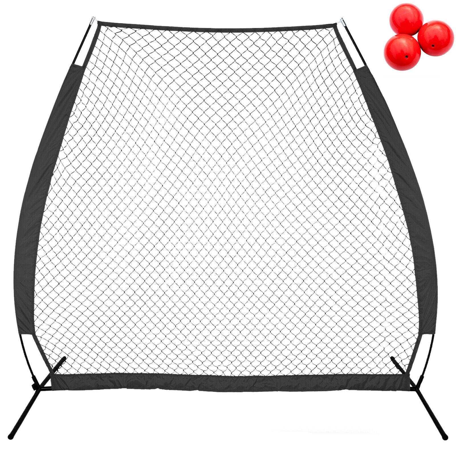 Portable Baseball Net 7 Ft Pitching Screen A-Frame Softball Batting Training Net 