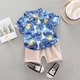 thumbnail image 2 of Mercatoo Baby Set Clothes Summer Tops+Shorts Outfits I𝐧fant T-shirt 1 to 4 Years Boys 𝐂artoon Boys Unisex Simple Sweatshirt, 2 of 4