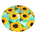 thumbnail image 3 of Kll 36" Christmas Tree Skirt Yellow Sunflowers With Green Leaves Xmas Tree Skirts Mat For New Year Xmas Holiday Party Indoor Outdoor Home Decoration, 3 of 9