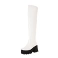 thumbnail image 2 of Autumn And Winter High Heel High Square Toe Boots Thick Heel Over The Knee Boots, 2 of 5