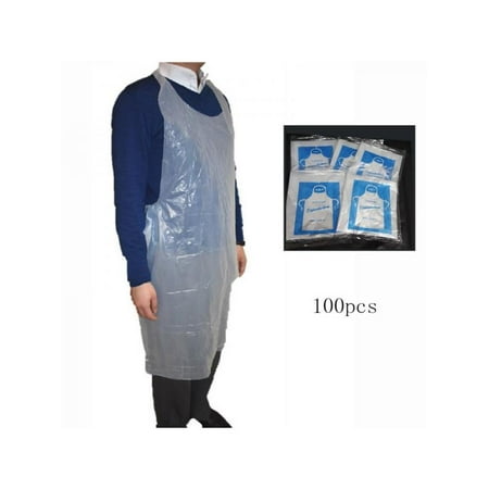 

Clearance!!!100Pcs 39 inches x 24 inches Transparent Disposable PP Apron Waterproof Keep Cleaning Dry