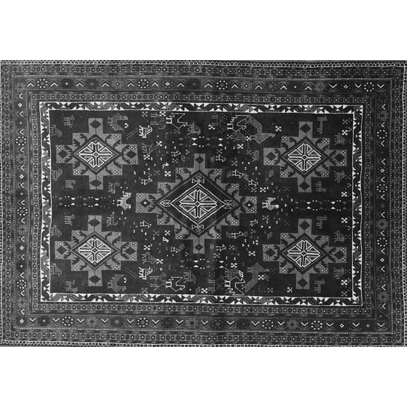 Ahgly Company Indoor Rectangle Persian Gray Traditional Area Rugs, 5' x 7'