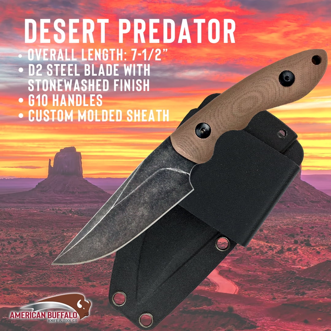 Elite Fixed Desert Predator Knife - Brown