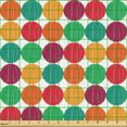 thumbnail image 2 of Ambesonne Geometric Fabric by the Yard Upholstery, Striped Circles Colorful, 2 Yards, Vermilion Dark Magenta, 2 of 5
