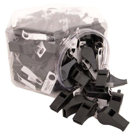 PLASTIC WHISTLE BLACK BIN 100