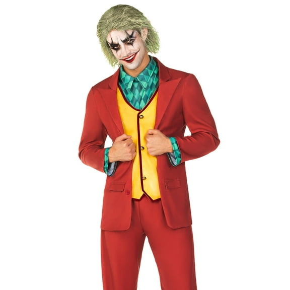 Leg Avenue Men's Deviant Clown Halloween Costume, Red, Small