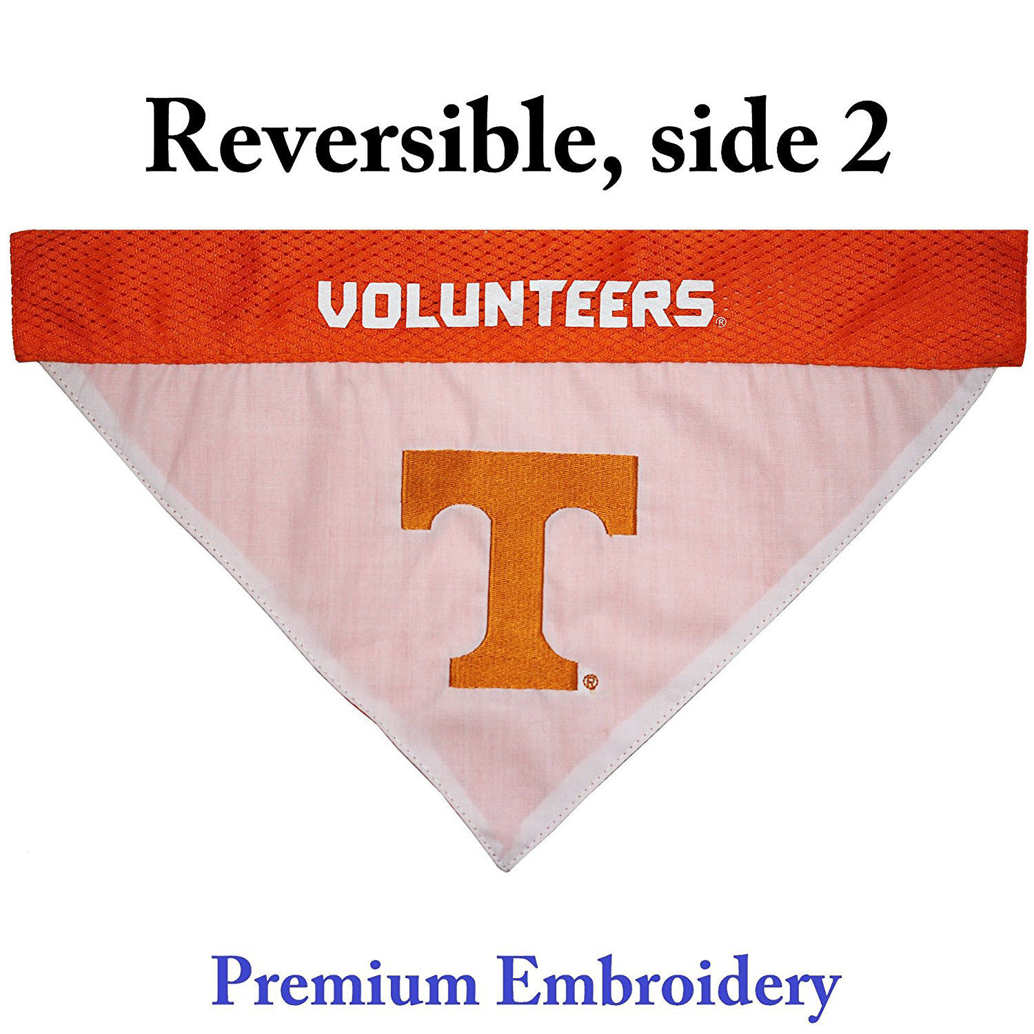 Pets First Collegiate Tennesse Reversible Bandana -Home & Away Mesh & Premium Embroidery For Dogs & Cats