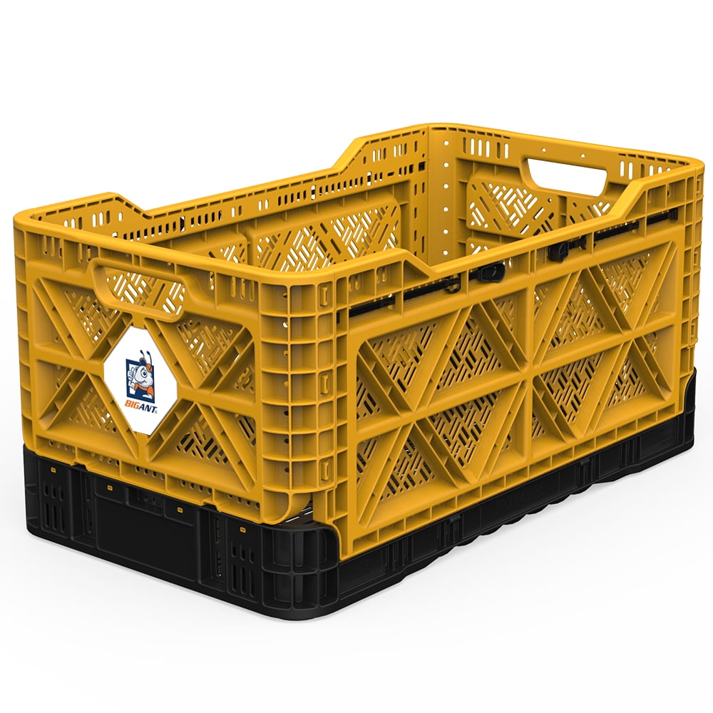 [BIGANT] Heavy Duty Collapsible & Stackable Plastic Milk Crate [Large