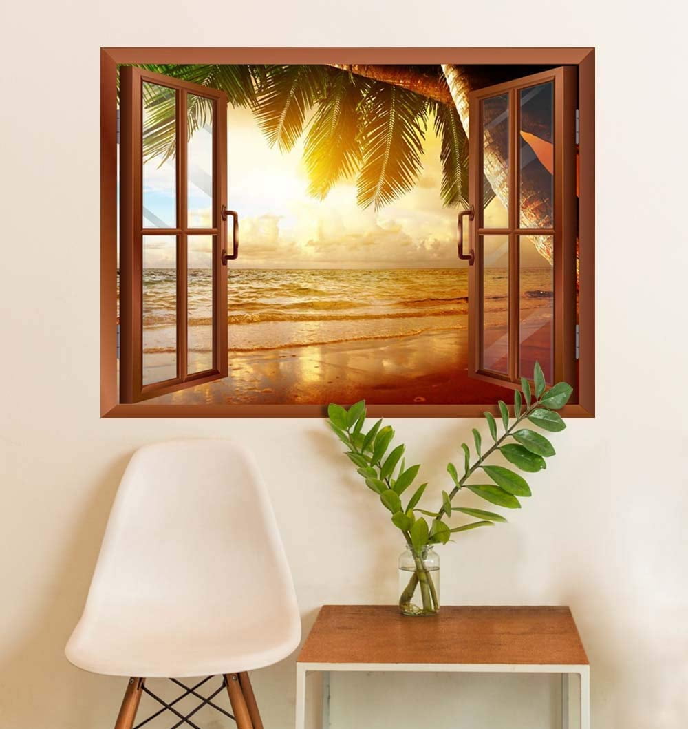 Wall26 Sunrise on the Oceanside Removable Wall Sticker Wall Mural 24"x32" 