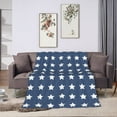 thumbnail image 1 of ZNDUO Patriotic Usa Flag Stars Blue White Pattern Throw Blanket, Lightweight Cozy Soft Throw Blanket for Couch, 60"x50" Throw Blankets for Bed, 1 of 8