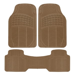 BDK Heavy Duty 3-Piece Rubber Floor Mat Set, Beige
