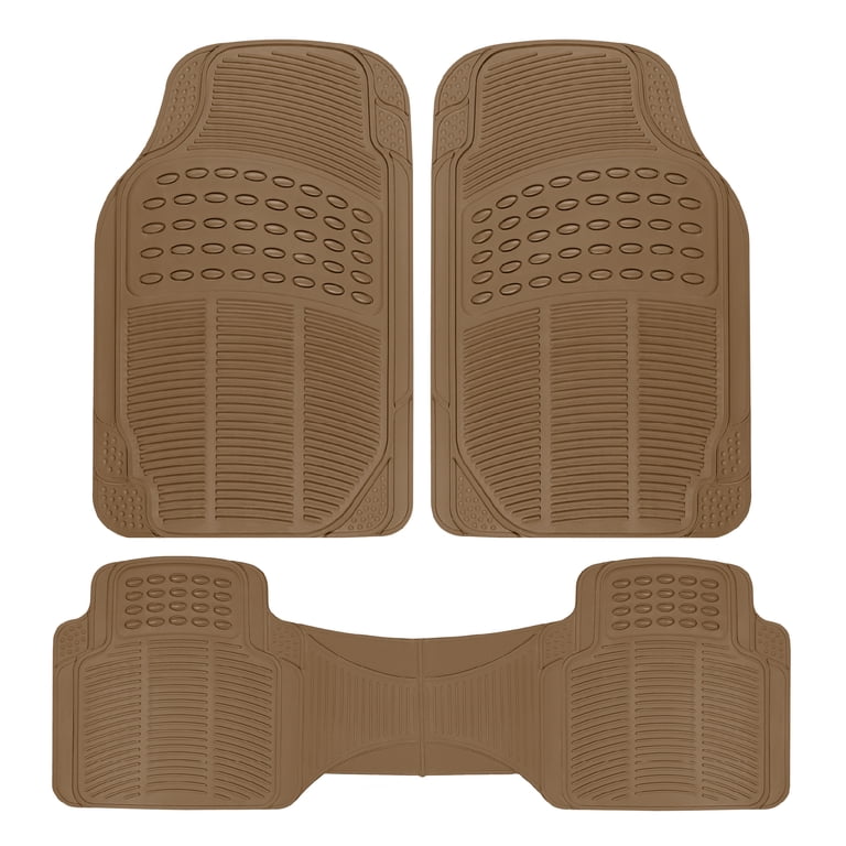 BDK Heavy Duty 3-Piece Rubber Floor Mat Set, Beige photo 1