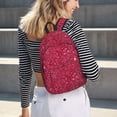 thumbnail image 5 of Disketp Red Glitter print Canvas Backpack Lightweight Travel Daypack Student Rucksack Laptop Backpack-Small, 5 of 5