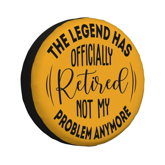 Vsdgher Officially Retired not My Problem Anymore for Spare Tire Cover, Tire Wheel Protector Wheel Cover Fit for Truck,Trailer,RV,SUV,Camper and Most Vehicle-17 inch