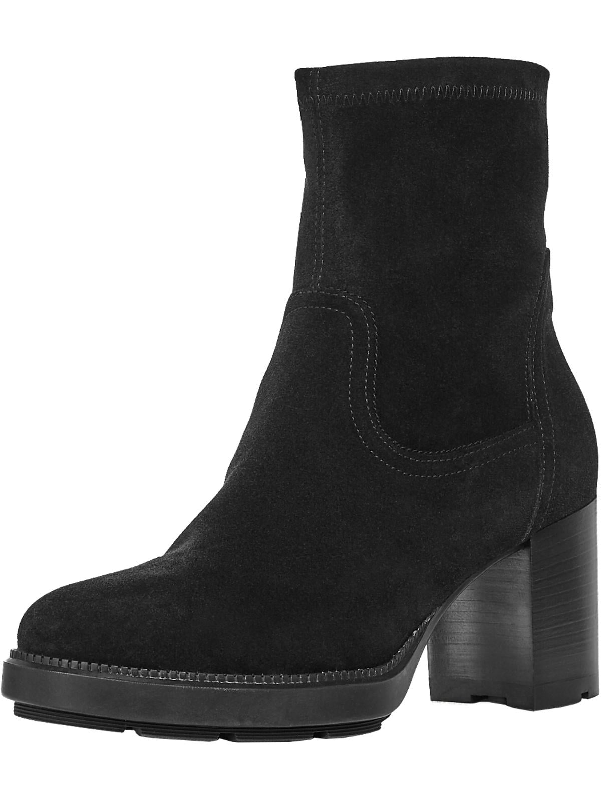 suede block heel ankle boots