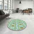thumbnail image 4 of Ahgly Company Machine Washable Indoor Rectangle Transitional Aquamarine Green Area Rugs, 7' x 9', 4 of 7