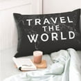 thumbnail image 4 of Pofeuu Travel The World1 Print Polyester Microfiber Plush Pillowcases, Super Soft and Cozy Pillow Case Covers with Envelop Closure（Pillow core not included）-20"x30", 4 of 6