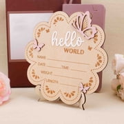 Zoowood Baby Announcement Sign Hello World Newborn Sign Wooden Baby Name Plaque Birth Announcement Board Nursery Decor Baby Shower