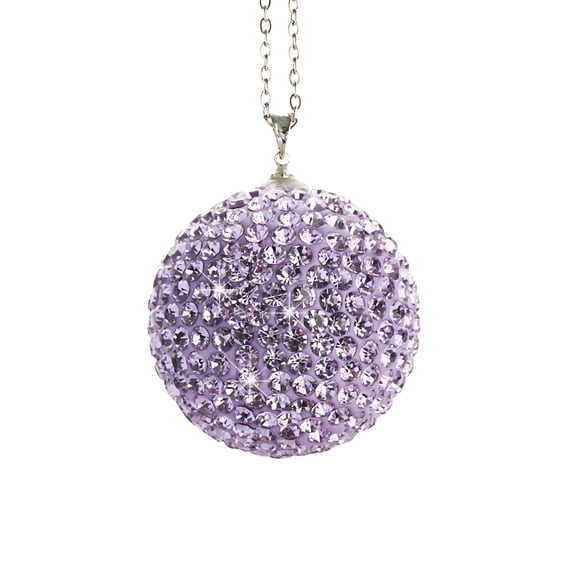 RLESO 2026 New Car Crystal Ball Rear View Mirror Pendant Charm Car Decoration Accessories Bling Decoration for Women Purple for Vehicle Interiors,Car Styling,Personal Accessories,Gifts for Women