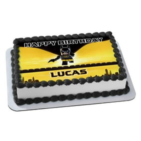 Lego Batman Quarter Sheet Edible Photo Birthday Cake Topper