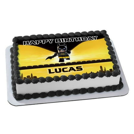 Lego Batman Quarter Sheet Edible Photo Birthday Cake Topper