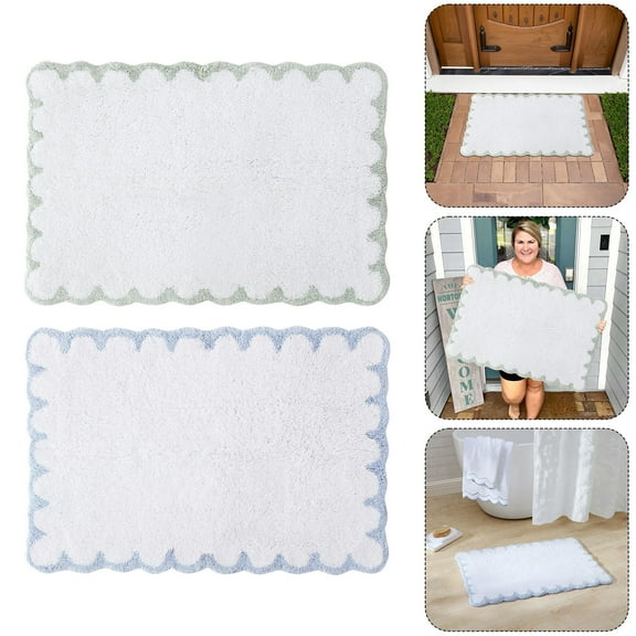 erfcxs Scallop Bathroom Rugs Shaped Rugs Clean Rugs Make The Look More Comfortable