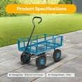 thumbnail image 4 of SPECSTAR Mesh Steel Garden Cart 880lb. Capacity, 38" x 21" with Removable Sides and 10 inch Wheels, Blue, 4 of 8