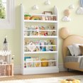 thumbnail image 1 of Homfa 4 Tier Kids Bookshelf, Wall Storage Bookshelf Organizer for Playroom Kids Room, White Finish, 1 of 7
