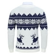 thumbnail image 2 of Yesfashion Men's Christmas Sweaters Holiday Reindeer Snowflakes V Neck Jumpers, 2 of 9