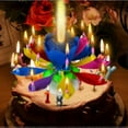 thumbnail image 4 of 3 Pack Musical Birthday Candle Multicolor Candle Lotus Rotationl, 4 of 5