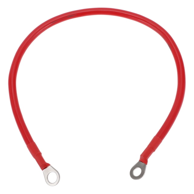 1 Pc Cable Inversor de Batería 6 AWG Gauge 1.5FT 3/8" Lug 5/16" Lug Cable de Batería Universal para Automóvil Vehículo Barco RV Solar Cobre Estañado Rojo