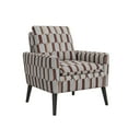 thumbnail image 2 of Homesvale Allyson Mid-Century Modern Small Space Armchair, Tan, Cream and Red Stripe Polyester, 2 of 7