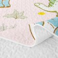 thumbnail image 5 of Feelyou Kawaii Dino Twin Quilt Set for Girls, Volcano Palm Wildlife Twin Coverlet Set, Pink, 2 Pieces, 5 of 7
