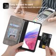 thumbnail image 3 of Nalacover Wallet Case for Samsung Galaxy A73 5G, [RFID Blocking] [Card Slots Holder] [Zipper Pocket] PU Leather Flip Folio Cover with Kickstand Magnetic Clasp Wrist Strap Case Men Women,Black, 3 of 10
