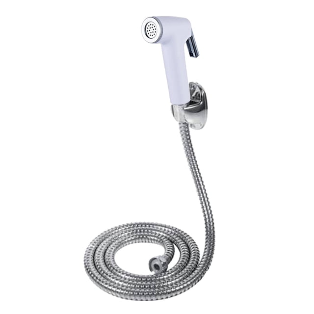 Rociador de bidé de mano para inodoro, lavadora de pañales de tela de mano, kit de rociador de de blanco